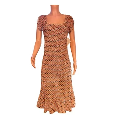 VTG Rampage Y2K Dress Gypsy Milkmaid Wench Micro Floral Midi 10 Whimsy NWT - Image 1 of 4