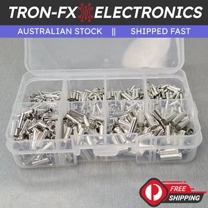 600Pcs 0.5mm² - 6mm² 22-10 AWG Non Insulated Ferrule Bootlace Naked Crimp Kit - Picture 1 of 5