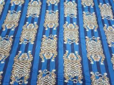 25 Yard Indian Hand Block Print Pure Cotton Fabric Tiger Printed Fabric Decor - Image 1 of 4