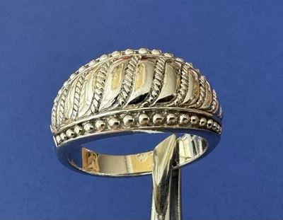 Anillo Premium Lujo Firmado Judith Ripka Plata Esterlina Abanico Cónico Domo Talla 10 Foto 1 de 4