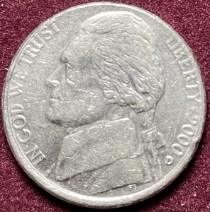 2000 D Jefferson Nickel Misaligned Die MAD Error Coin - Picture 1 of 2