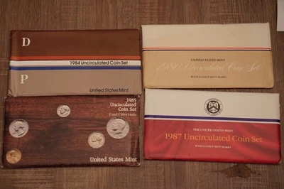 Lot of (4) US Mint Sets 1984,1985,1986,1987 (INV G) - Image 1 of 2