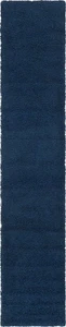Alfombra suave de lujo Shag Runner azul marino zafiro 2x6 para decoración de dormitorio - Imagen 1 de 9
