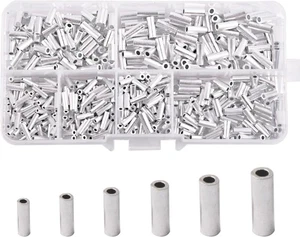 Single Barrel Crimp Sleeves, Aluminum Crimp Sleeves Fishing - Picture 1 of 4