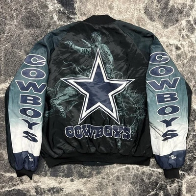 Vintage Dallas Cowboys Jacket Mens XL 90s Chalk Line USA Made Bomber NFL Texas - Image 1 of 4