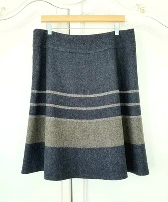 Falda Corta Pendleton Azul Pizarra Tostado Rayas Lana Línea A Para Mujer 14 Hecha en EE. UU. Foto 1 de 4