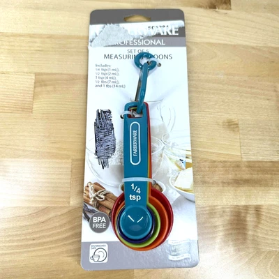 Farberware Measuring Spoons Durable Plastic Set Of 5 Kitchen Tools NEW - Image 1 of 4