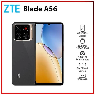 (New) ZTE Blade A56 BLACK 4GB+128GB Dual SIM Unlocked Android Mobile Phone - Bild 1 von 3