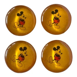 Vintage Mickey Mouse Zelluloid Knöpfe 4er Set Metall Rückenschaft 3/4 Zoll Disney - Bild 1 von 10