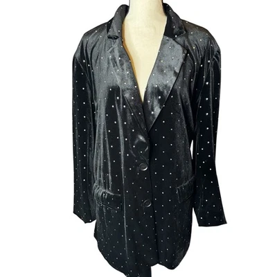 Blazer de terciopelo adornado con lentejuelas fiesta cóctel noche chaqueta talla grande 22-24 Foto 1 de 4