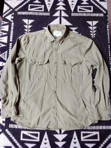 Pull and Bear OG 107 Utility Heavy Army Shirt Size XL Olive Green Pockets P2P 25 - Picture 1 of 6