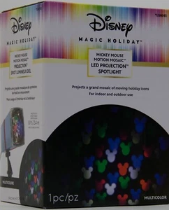 Disney Magic Holiday Mickey Mouse Motion Mosaic LED Projection Spotlight NIB - Picture 1 of 2