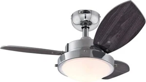 Westinghouse 7224100 Wengue Indoor Ceiling Fan with Light, 30 Inch, Chrome - Picture 1 of 3