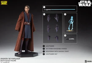 Sideshow Star Wars Anakin Skywalker The Clone Wars 1:6 Scale Figure Animated - Picture 1 of 12