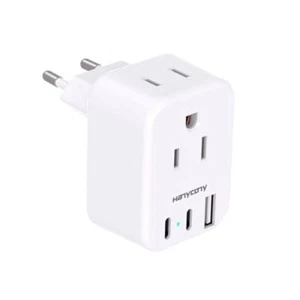 European Travel Plug Adapter USB C, International Plug Type C - Most of Europe - Picture 1 of 8