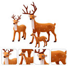 3 Pcs Christmas Desktop Decor Miniature Figurine Reindeer Elk Toys Decorate
