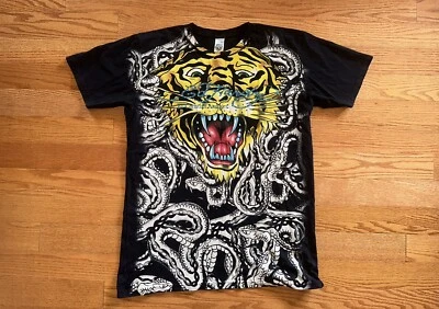Футболка мужская Ed Hardy Christian Audigier Serpent Tiger графическая черная размер L - Изображение 1 из 2