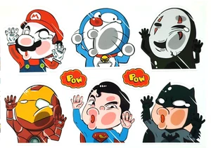 Skateboard Sticker A5 Sheet Anime Mario Batman Superman Scooter Skate Stickers - Picture 1 of 9