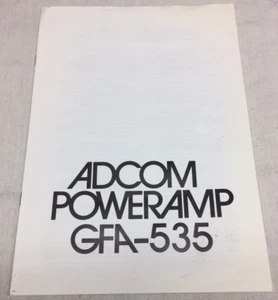 ADCOM GFA-535 ORIGINAL OWNERS MANUAL M018 - Picture 1 of 3