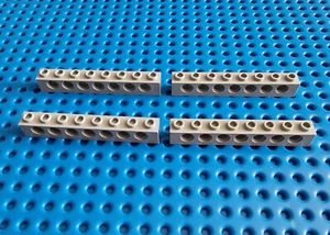 LEGO Technik barra perforada piedra perforada 1x8 gris claro antiguo Gray Technic Brick 3702 A071 - Imagen 1 de 1