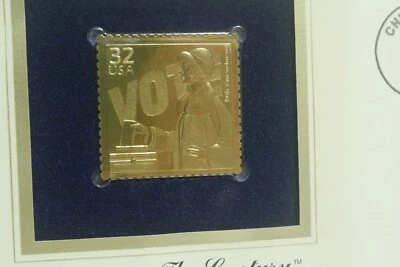 Votación de la 19ª Enmienda 1998 - Réplica de oro sello cubierta dorada prueba 22kt  Foto 1 de 4