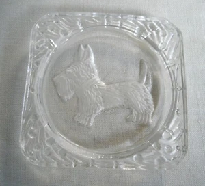 Cenicero pequeño de vidrio vintage Terrier para perro plato de anillo de baratija Japón ~ - Imagen 1 de 3