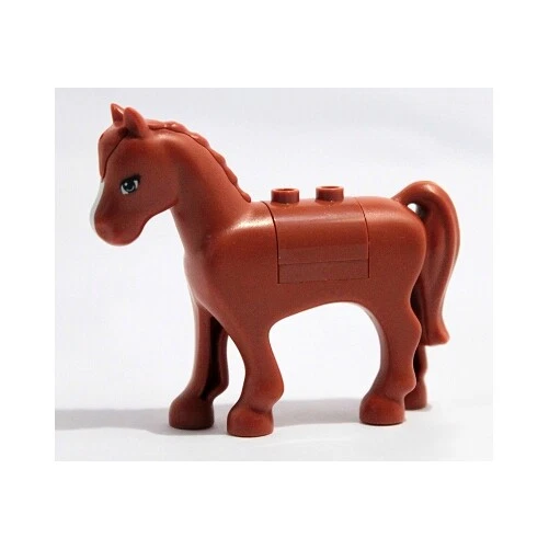 LEGO - Animal, Tierra - Caballo con Ojos Azules y Patrón Blanco Blaze - Naranja Oscuro Foto 1 de 1