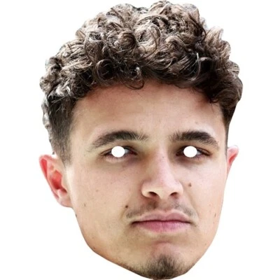 FUNKYBUNKY Lando Norris (v2) Racing Promi Karte Gesichtsmaske - gebrauchsfertig - Kostüm