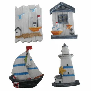 3D Resin Cornish Seaside, Lighthouse and Boat Fridge Magnet Nautical Seaside - Bild 1 von 1