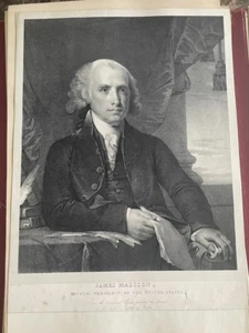James Madison United States President 15 x 10 Black & White Vignette - Picture 1 of 5