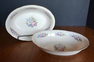 VTG HOMER LAUGHLIN Oval Vegetable Bowls Dishes (2) Virginia Rose - Picture 1 of 15