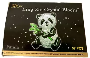 Panda Crystal Puzzle, 3D Jigsaw Puzzle, 57 Pieces, Ling Zhi Crystal Blocks, 2017 - Picture 1 of 9