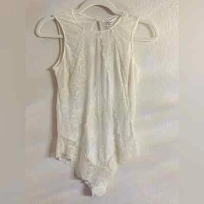 Body Flora by Flora Nikrooz de malla de encaje elástico en marfil, talla M, nunca usado Foto 1 de 4