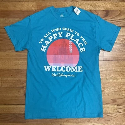 NWT Walt Disney World T-Shirt Blue Sz. Medium Adult Unisex Welcome Castle - Image 1 of 4