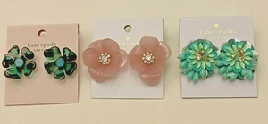 Kate Spade Ohrringe verschiedene grün blau rosa vergoldet Mode Ohrstecker Neu mit Etikett - Bild 1 von 7