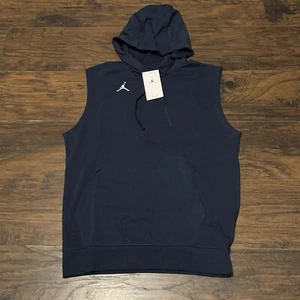 Air Jordan Nike Dri-Fit Fleece ärmellos Hoodie Training Top Marineblau Größe Small - Bild 1 von 8
