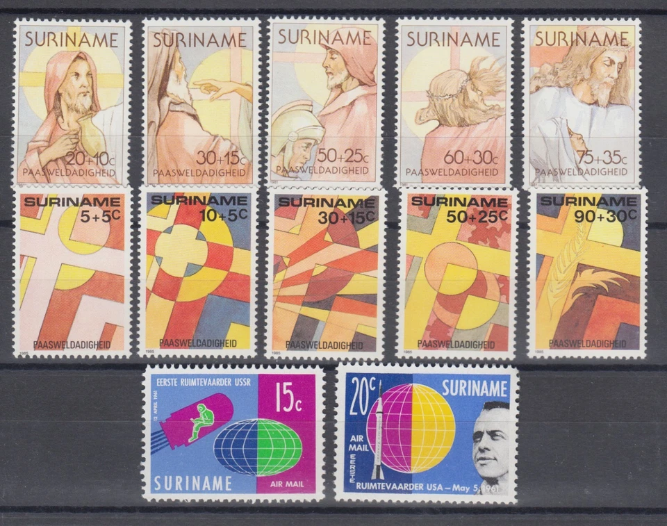 Surinam Sc B279-B283, B323-B327, C28-C29 MNH. Juegos 1961-81, 3 diferentes, en muy buen estado. Foto 1 de 1