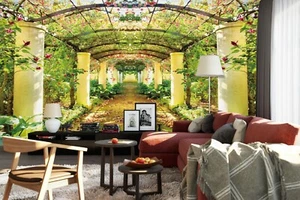 3D Corridor Flower 7425 Wallpaper Mural Wall Print Wall Wallpaper Murals US Coco - Picture 1 of 11