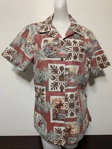 Womens Hilo Hattie Tournament Of Roses Hawaiian Shirt Rose Parade Reverse Print - Picture 1 of 11