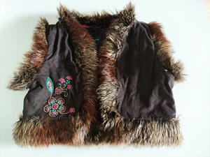 Unique GAPKIDS fur trim brown waistcoat/gilet 18mth - 3yr girl _Excellent - Picture 1 of 6