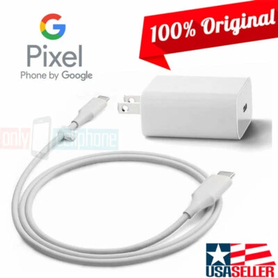OEM Google Type-C Fast Charger Adapter and/or Data Cable for Pixel 5 4 3 2 XL X - Image 1 of 4