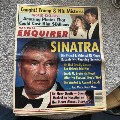 National Enquirer May 1, 1990 Donald Trump Mistress Frank Sinatra Liz Taylor - Image 1 of 4