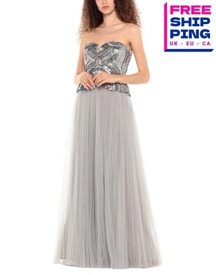 PVP €5125 ALBERTA FERRETTI Vestido de Tul IT42 US6 UK10 M LIMITED Estrás Bandeau Foto 1 de 4