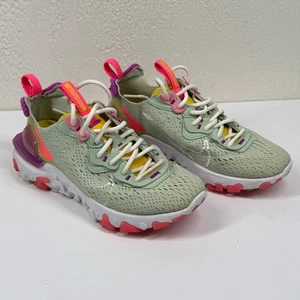Nike React Vision Pistachio Frost Mesh Leather Sneaker Lace Up Size 6 - Picture 1 of 12