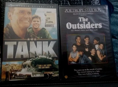 TANK & The Outsiders C. Thomas Howell 2 DVD LOT James Garner NEW Rob Lowe Swayze - Image 1 of 4