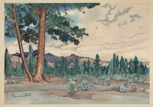 Chiura Obata Morning at Mono Lake – High Sierra Watercolor Landscape Print - Picture 1 of 2