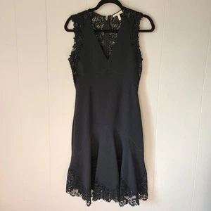 Rebecca Taylor Black Eliza Dress Womens 4 Sleeveless Lace Elegant Evening  - Picture 1 of 9