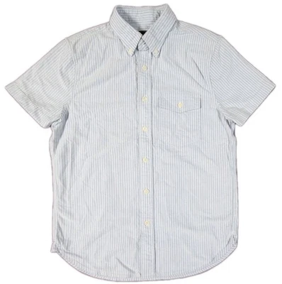 Abercrombie & Fitch Button Up Adult Small Striped Blue Short Sleeve Mens - Image 1 of 4