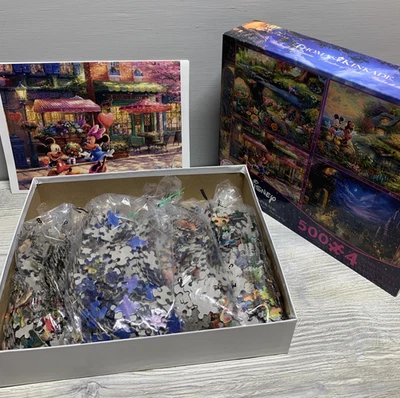 Disney Thomas Kinkade 4 Pack 500 Piece Jigsaw Puzzles 18x14 Posters Open Box - Image 1 of 4