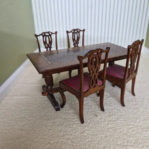 1:12th scale Vintage Dinning Room Set Table and 4 Chair by Brain Masters PRE50 - Picture 1 of 10